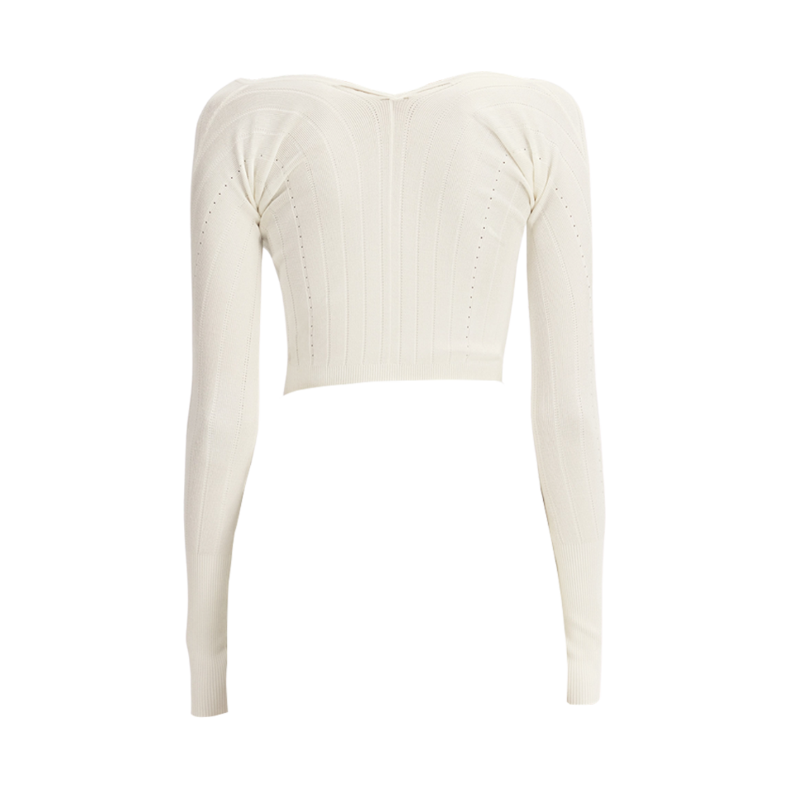 (W) 자크뮈스 프랄루 롱슬리브 스캘럽드 탑 오프 화이트((W) Jacquemus Pralu Long Sleeve Scalloped Top Off White) - 2