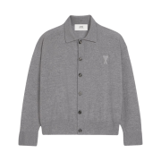 AMI de Coeur Embroidery Cardigan Heather Grey
