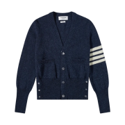 Thom Browne Shetland 4-Bar Classic Cardigan Navy Blue
