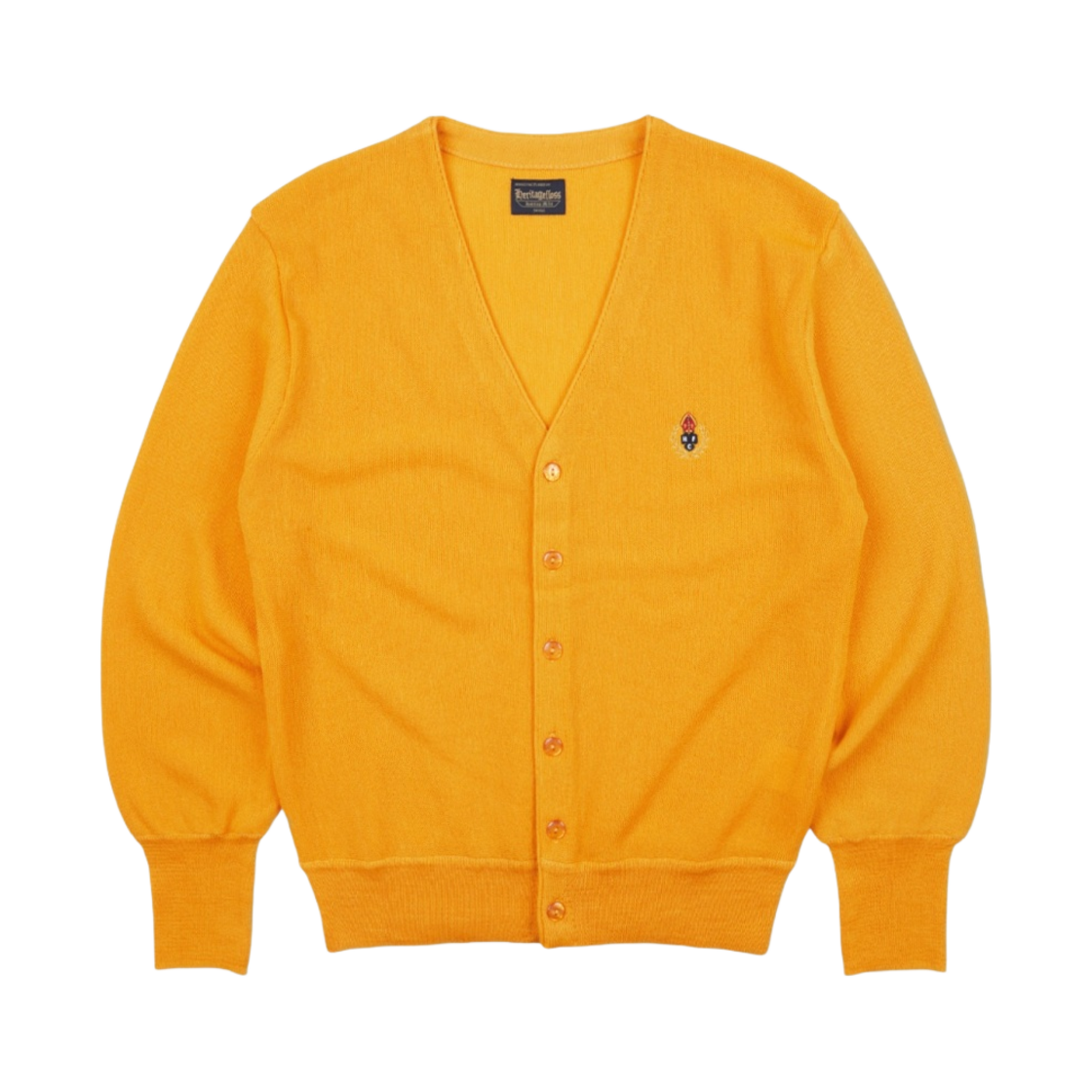 헤리티지 플로스 크레스트 울 가디건 옐로우 (23SS 버전)(Heritage Floss Crest Wool Cardigan Yellow (23SS Ver.)) - 1
