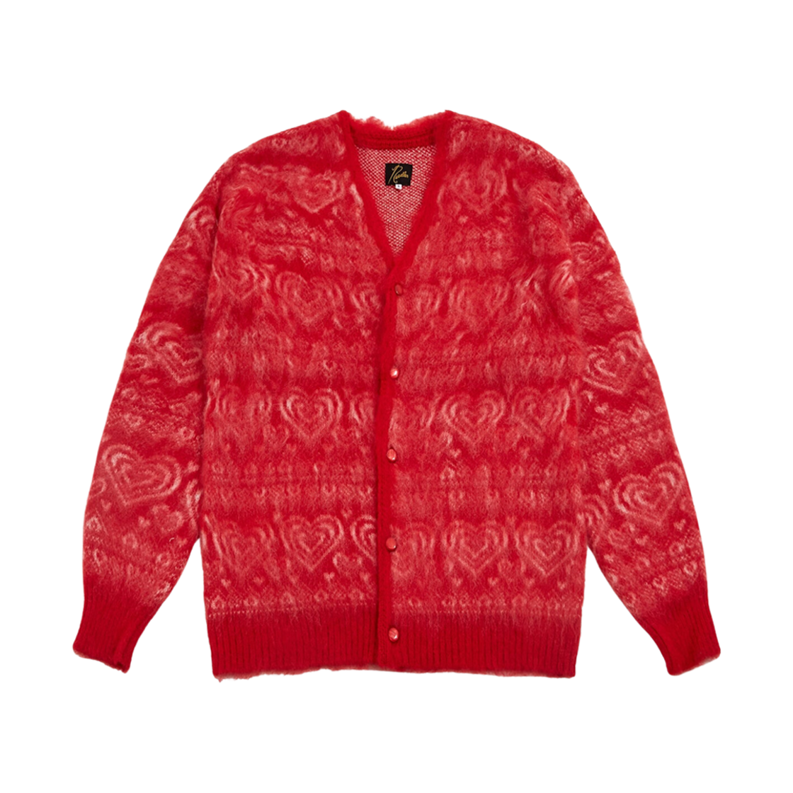 PU313 Needles Heart Mohair Cardigan Red