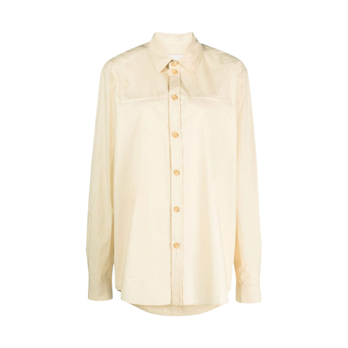 (W) 나누시카 롱슬리브 코튼 셔츠 빈티지 크림((W) Nanushka Long Sleeved Cotton Shirt Vintage Cream)