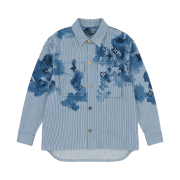 Louis Vuitton Stripe Monogram Workwear Denim Shirt Indigo