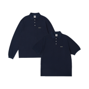 STU Layered PK Polo Shirt Navy Short Sleeve, Long Sleeve Set