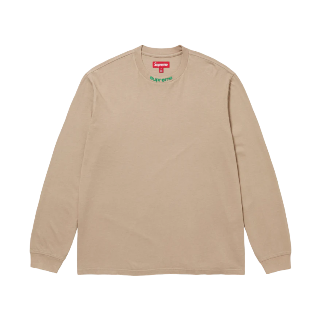 - Supreme Embroidered Collar L/S Top Tan - 24FW