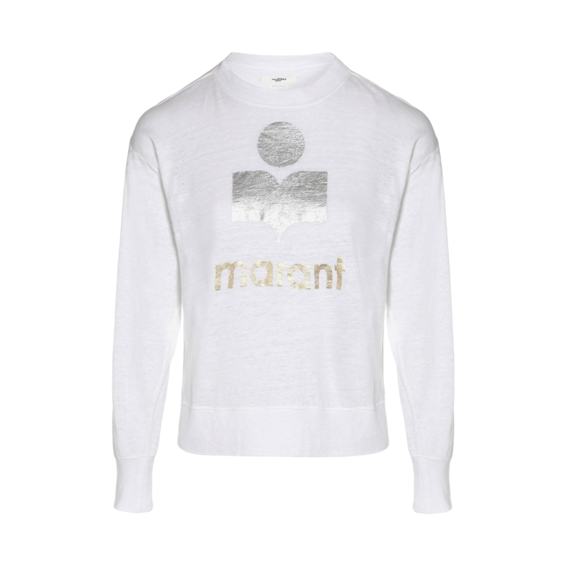 (W) 이자벨 마랑 클로위아 리넨 롱슬리브 티셔츠 화이트((W) Isabel Marant Klowia Linen LS T-Shirt White) - 1