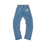 Corteiz C-Star Updated Baggy Fit Denim Jeans Washed Blue