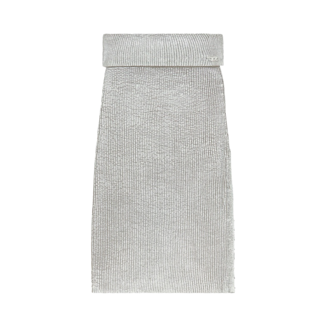 (W) 디젤 M-아두엣 포일 프린트 울 스커트 라이트 그레이((W) Diesel M-Adhuette Wool Skirt with Foil Print Light Grey) - 1