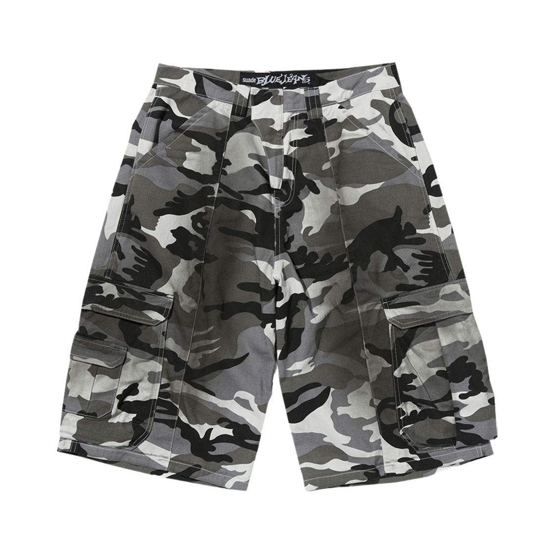 스웨이드 와이드 카고 쇼츠 화이트 카모(Suade Wide Cargo Shorts White Camo)