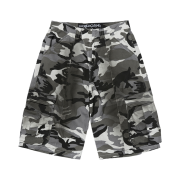 Suade Wide Cargo Shorts White Camo