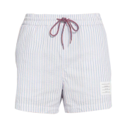 Thom Browne Seersucker Stripe Drawstring Swim Shorts Light Blue