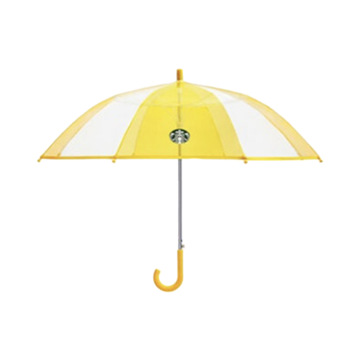 Starbucks Rainy Day Short Transparent Umbrella Yellow