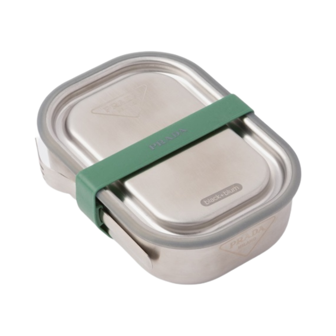 2UP001-2DMS-F0276 Prada Stainless Steel Lunch Box Steel Gray