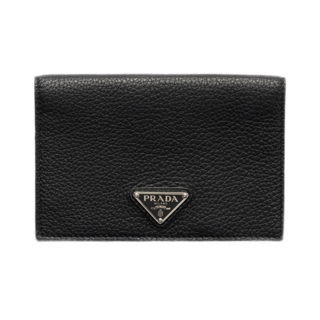 2MV017-2E54-F0002 Prada Leather Passport Holder Black