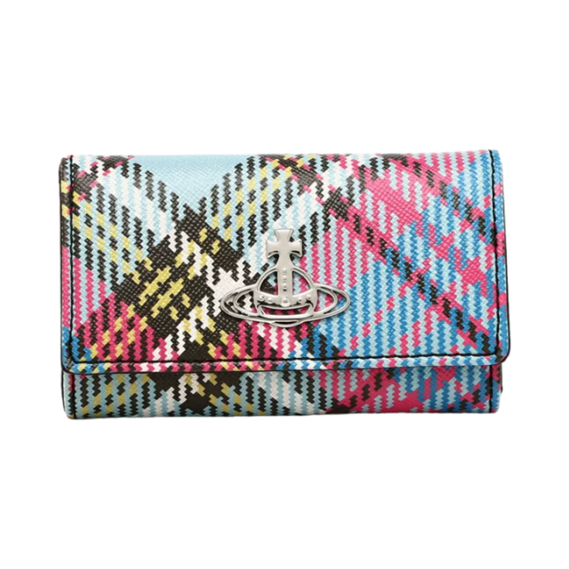 비비안 웨스트우드 바이오그린 사피아노 프린티드 키 케이스 맥켄디 타탄(Vivienne Westwood Biogreen Saffiano Printed Key Case Macandy Tartan) - 1