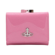 Vivienne Westwood Shiny Patent Small Frame Wallet Pink