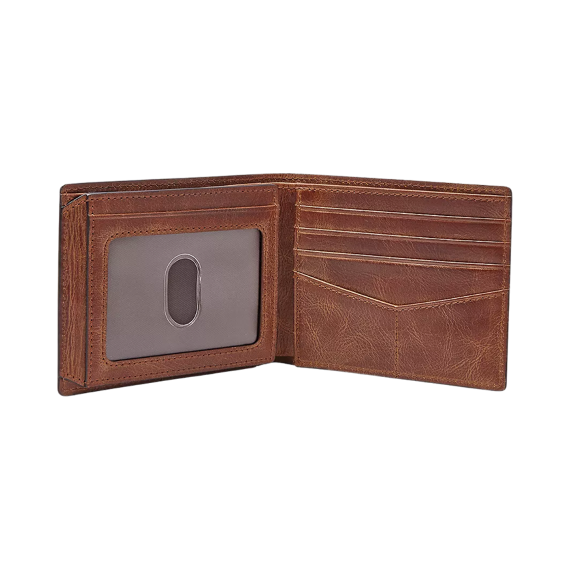 파슬 데릭 RFID 플립 ID 반지갑 브라운(Fossil Derrick RFID Flip ID Bifold Brown) - 2