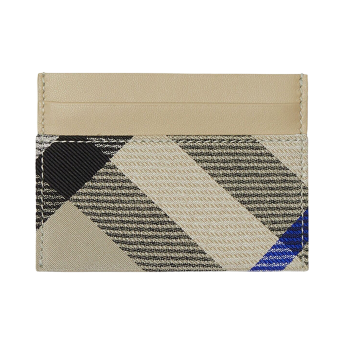 8085985 Burberry Check Leather Card Holder Lichen