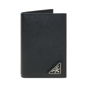 Prada Saffiano Leather Card Holder Black