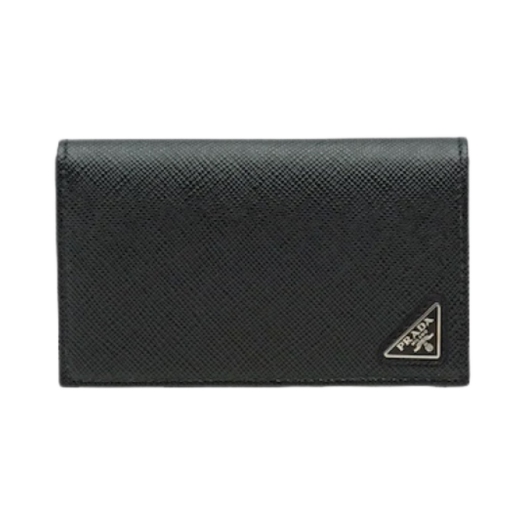 2MC122-QHH-F0002 Prada Saffiano Leather Card Holder Black