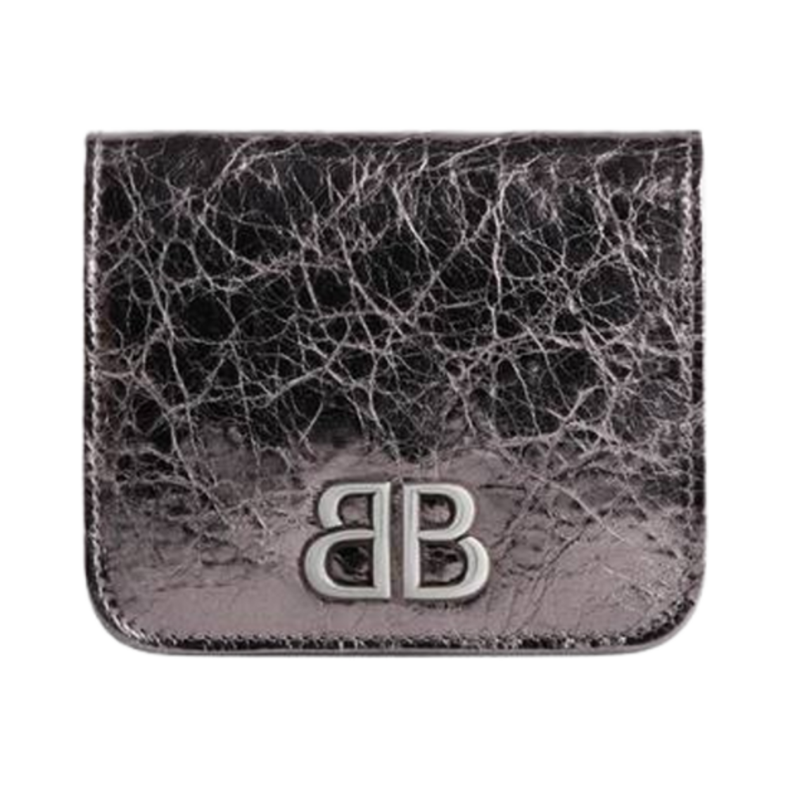 발렌시아가 모나코 플랩 코인 앤 카드 홀더 메탈라이즈드 다크 그레이 | Balenciaga | KREAM