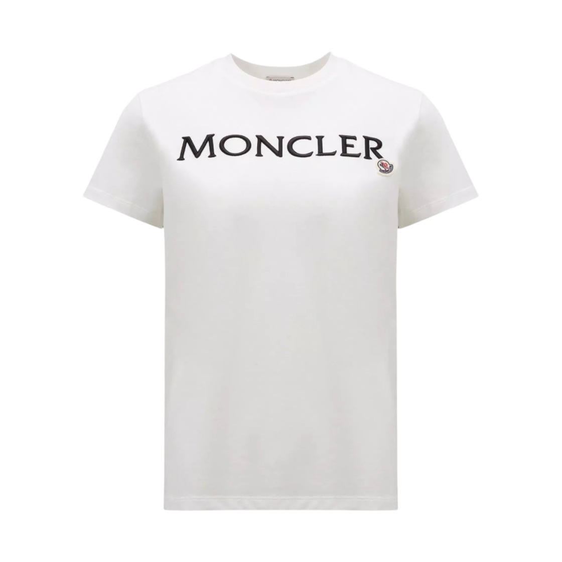 (W) 몽클레르 로고 자수 티셔츠 오프 화이트 - 23SS((W) Moncler Logo Embroidered T-Shirt Off White - 23SS)