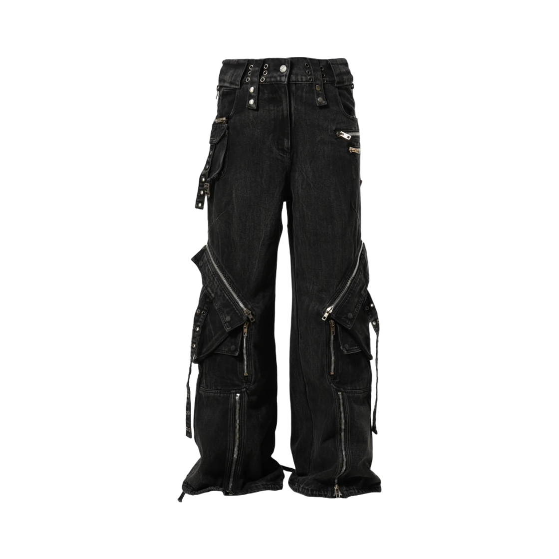 - No/Faith Studios Heavy Cargo Denim Pants Black