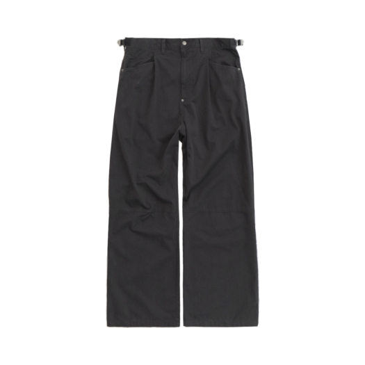 PG5OPT2622A0 Polyteru 1011 Gosima Pants Rivet Flowers Deep Charcoal