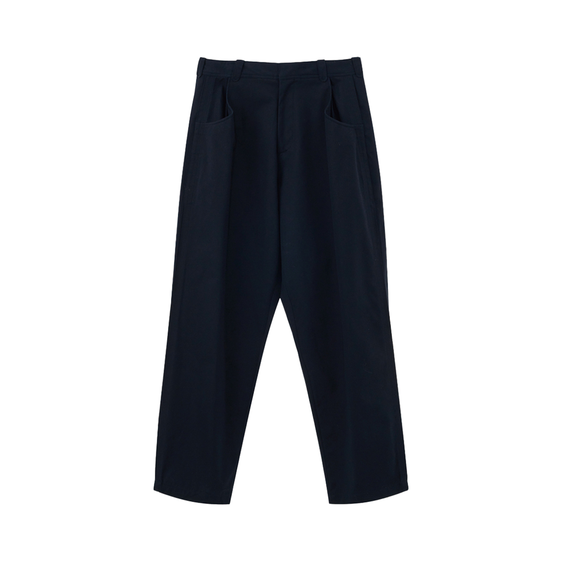 에스티유 스티치 코튼 턱 팬츠 네이비(STU Stitch Cotton Tuck Pants Navy)