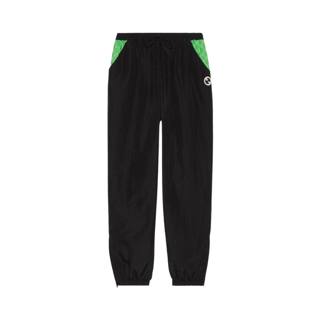 (W) 구찌 패치 나일론 팬츠 블랙((W) Gucci Nylon Pant with Patch Black) - 1