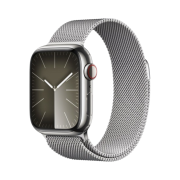 Apple Watch Series 9 41mm Cellular Silver Stainless Steel Case with Milanese Loop Silver (Korean Ver.)