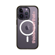 Casetify x Thisisneverthat iPhone Pink T-Logo MagSafe CaseClear Black