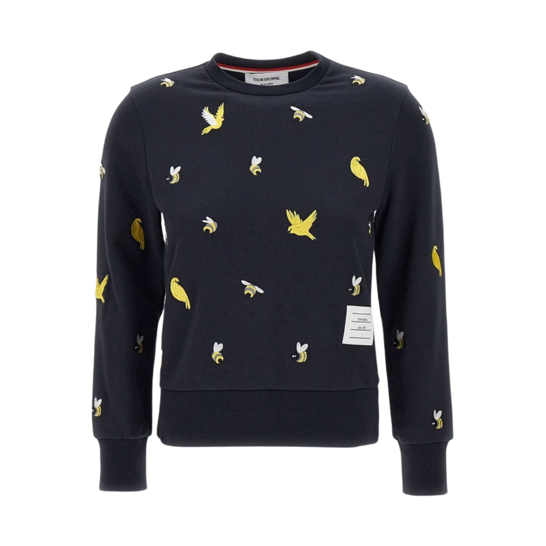 (W) 톰브라운 루프백 버드 앤드 비 스웨트셔츠 네이비((W) Thom Browne Loopback Birds and Bees Sweatshirt Navy) - 1