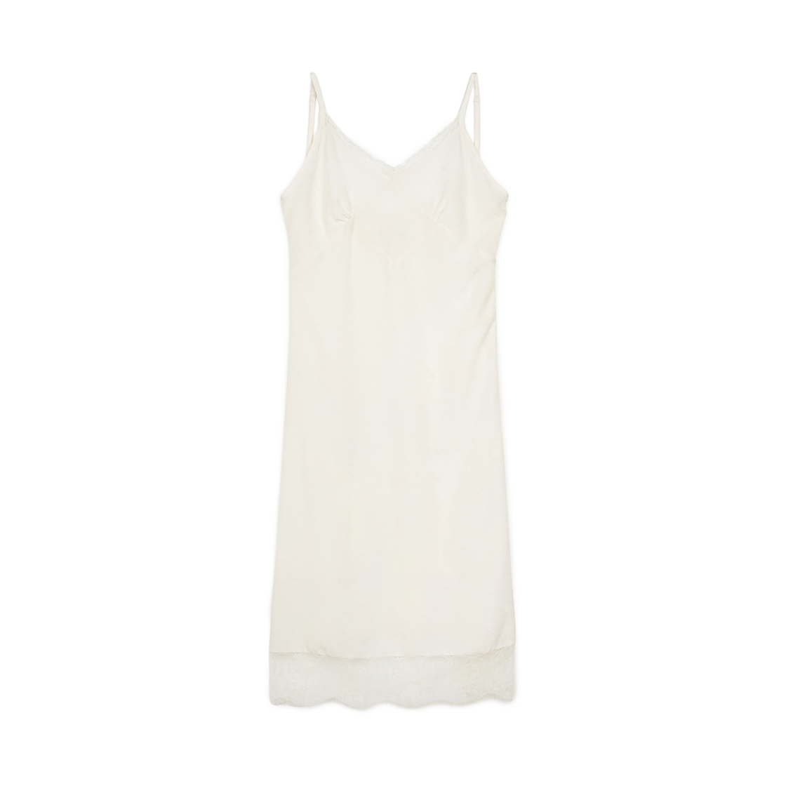 P0000BBK_01 Greenbutter Silky Jacquard Lace Dress Cream