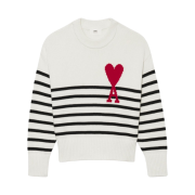 AMI de Coeur Striped Sweater White Black