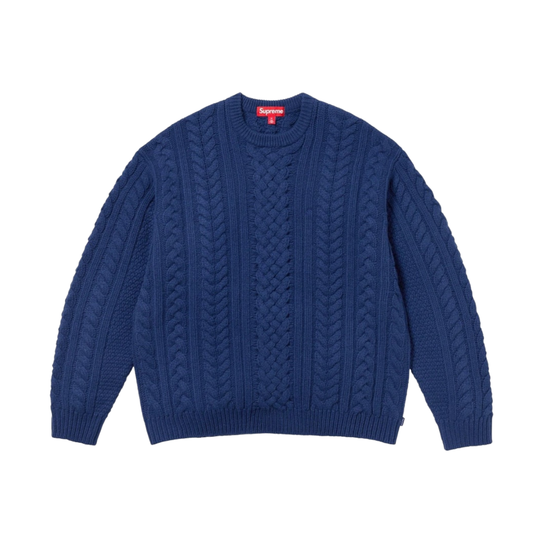 슈프림 아플리케 케이블 니트 스웨터 네이비 - 23FW(Supreme Applique Cable Knit Sweater Navy - 23FW) - 1