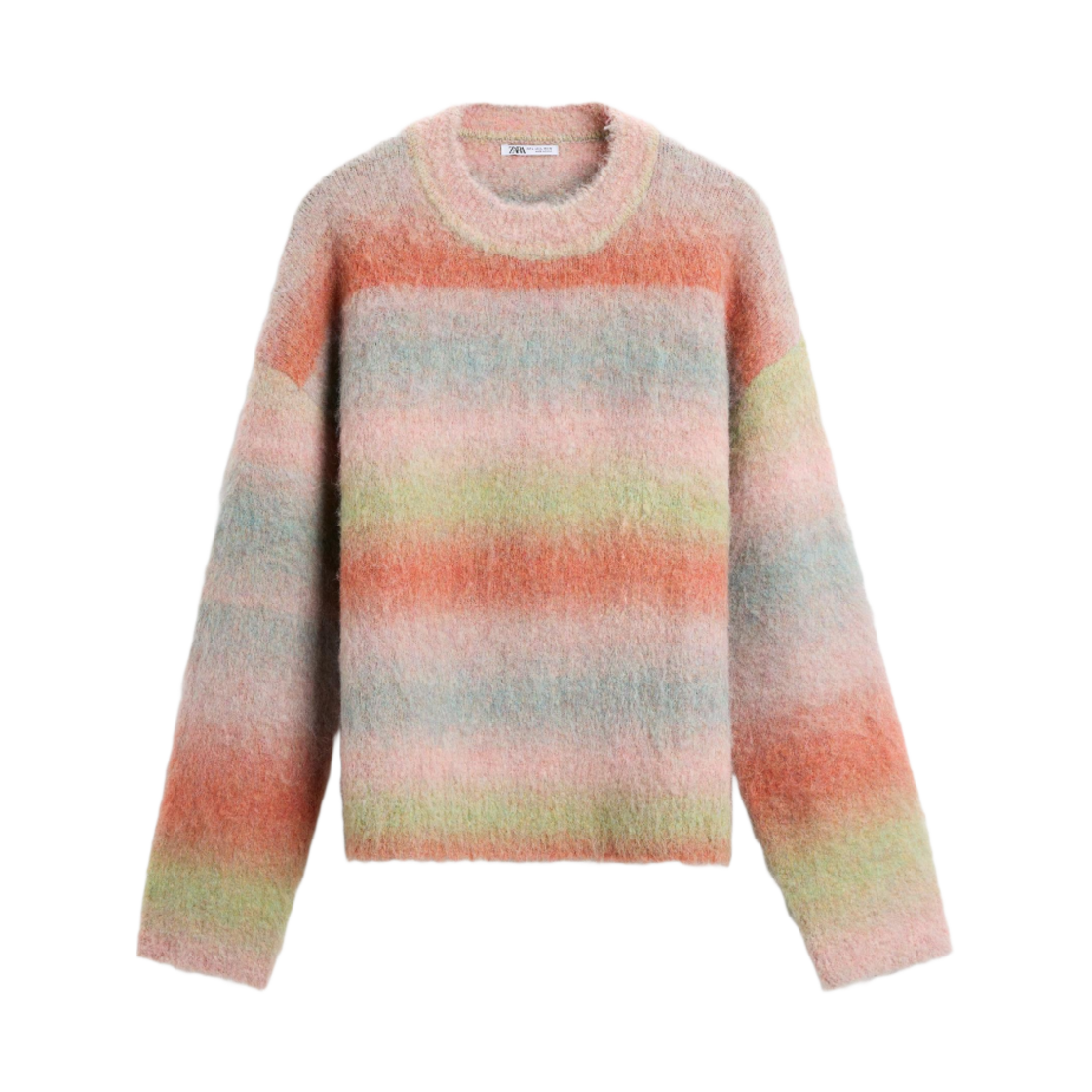 자라 텍스쳐드 스트라이프 스웨터 멀티컬러(Zara Textured Stripe Sweater Multicoloured)