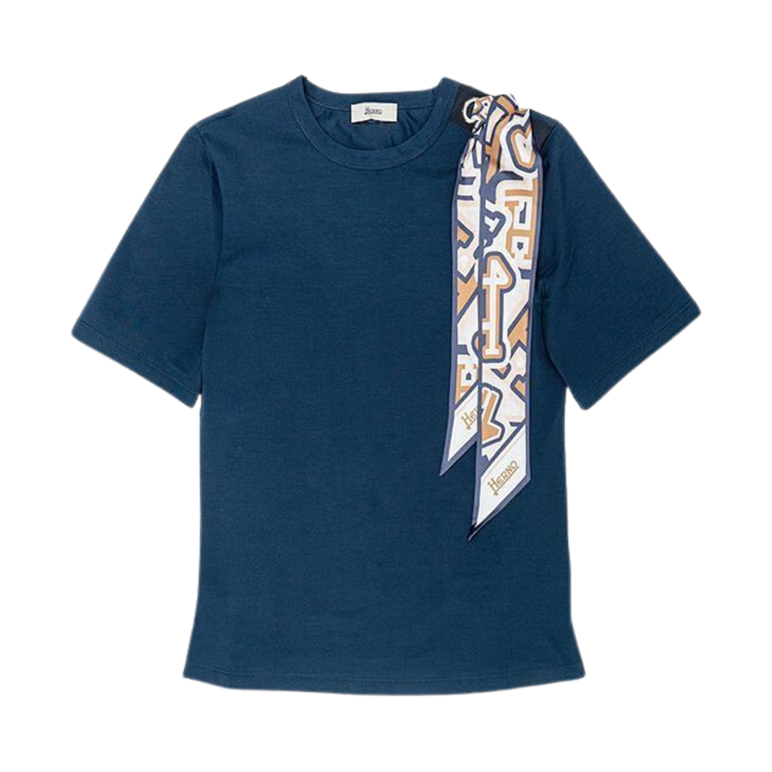 (W) 에르노 레귤러 핏 티셔츠 네이비((W) Herno Regular Fit T-Shirt Navy)