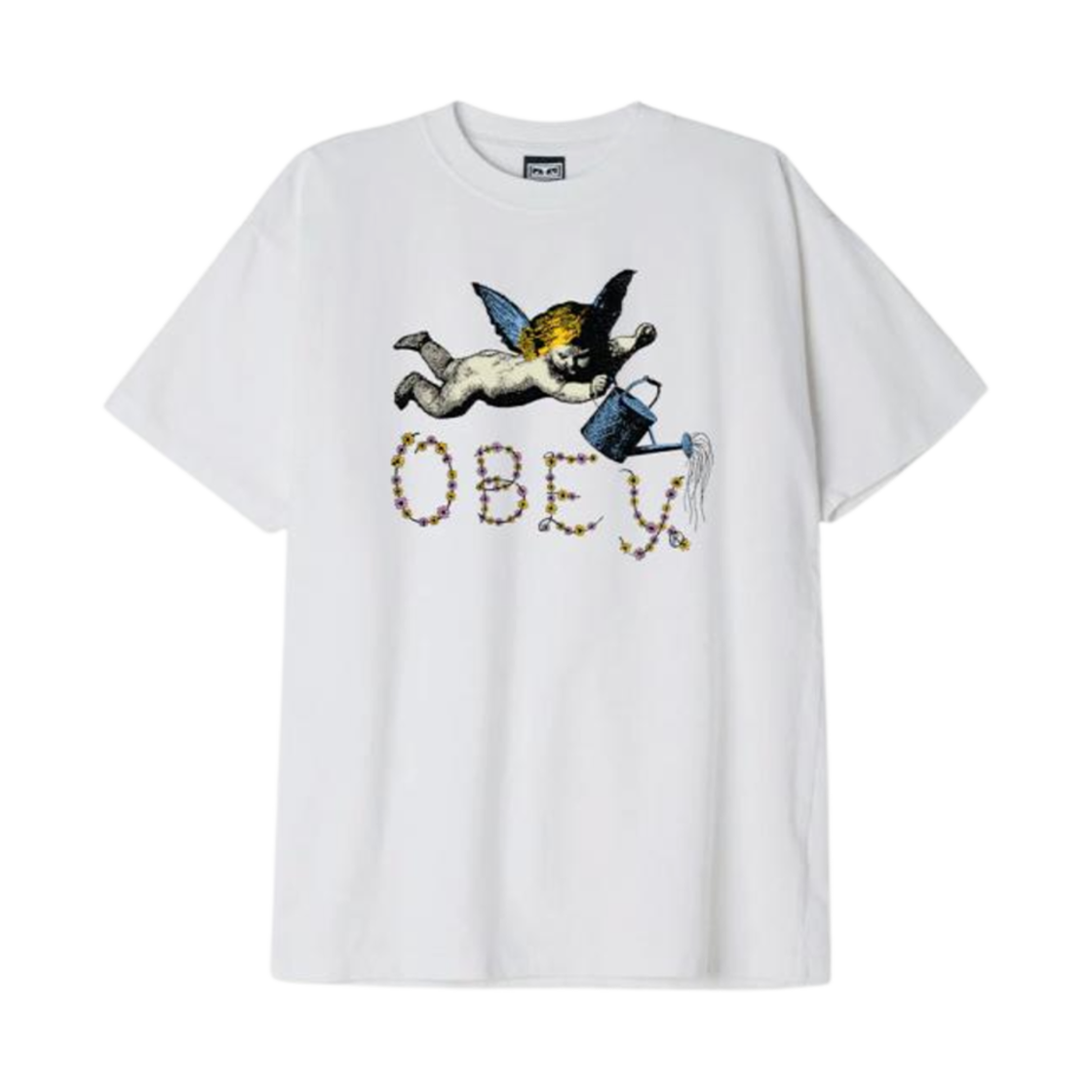 166913461 Obey Flower Angel Heavyweight T-Shirt White