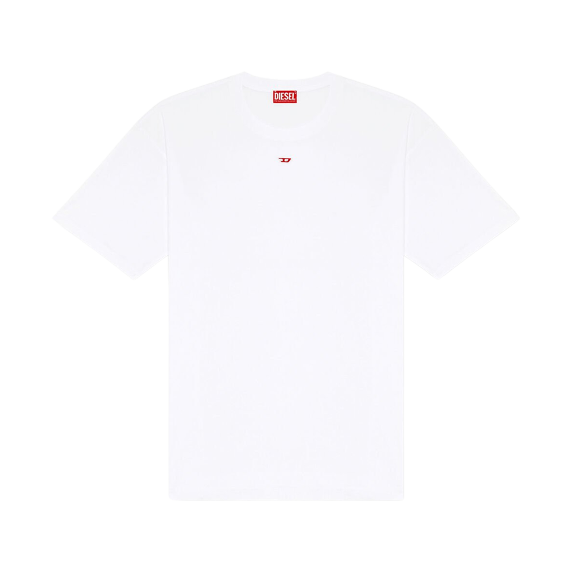 (W) 디젤 D 패치 자수 티셔츠 화이트((W) Diesel D Patch Embroidered T-Shirt White) - 1