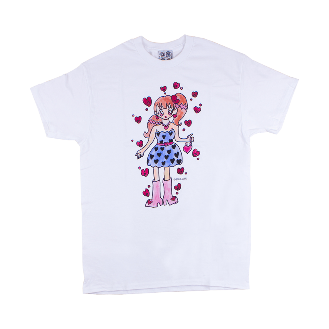 (W) 소울푸시캣 소울걸 티셔츠 No.6 화이트((W) Soulpussycat Soulgirl T-Shirt No.6 White)