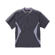 (W) Mischief Rhombus Half Zip Up Shirt Charcoal