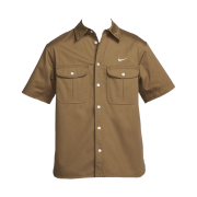 Nike SB Short Sleeve Woven Skate Button Up Shirt Ale Brown - Asia