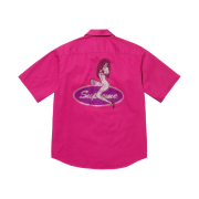 Supreme Rhinestone Pin Up S/S Work Shirt Fuchsia - 25SS