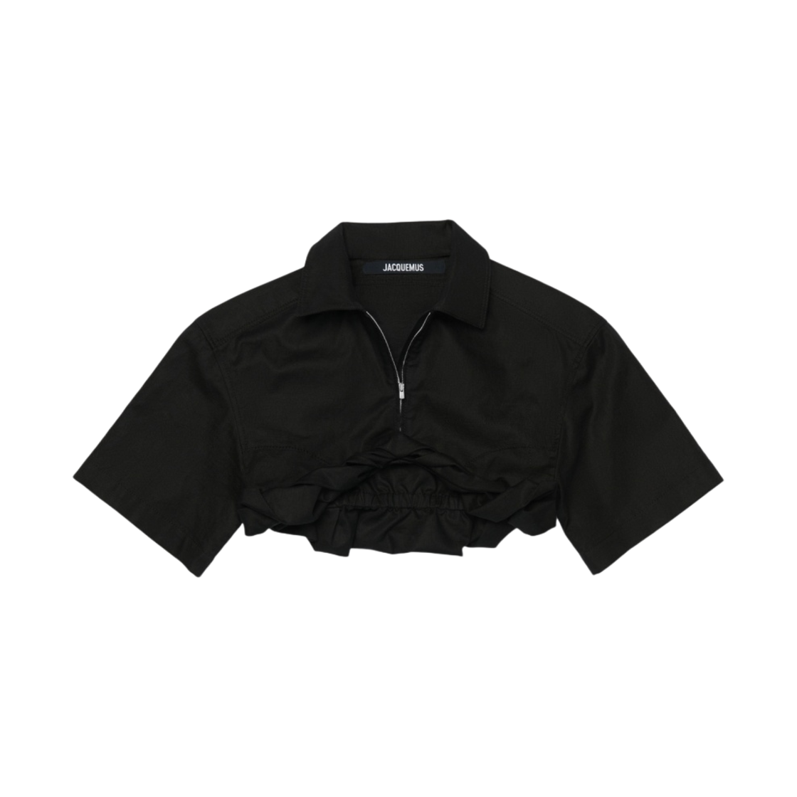 (W) 자크뮈스 라 슈미즈 실파 롤업 셔츠 블랙((W) Jacquemus La Chemise Silpa Roll-Up Shirt Black) - 1
