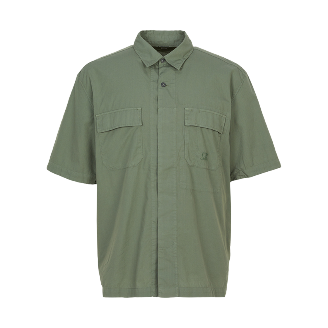 18CMSH245A005691G669 C.P. Company Short Sleeve Shirt Khaki - 25SS
