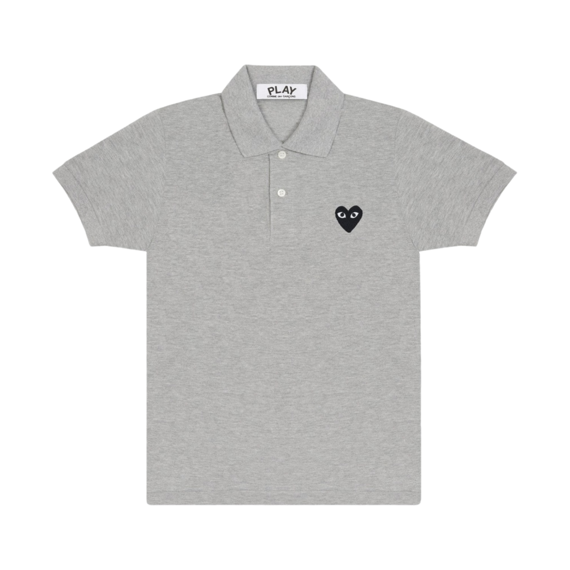 플레이 꼼데가르송 블랙 하트 폴로 셔츠 그레이(Play Comme des Garcons Black Heart Polo Shirt Grey)