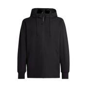 C.P. Company Open Diagonal Raised Fleece Hooded Sweatshirt Black- 23FW