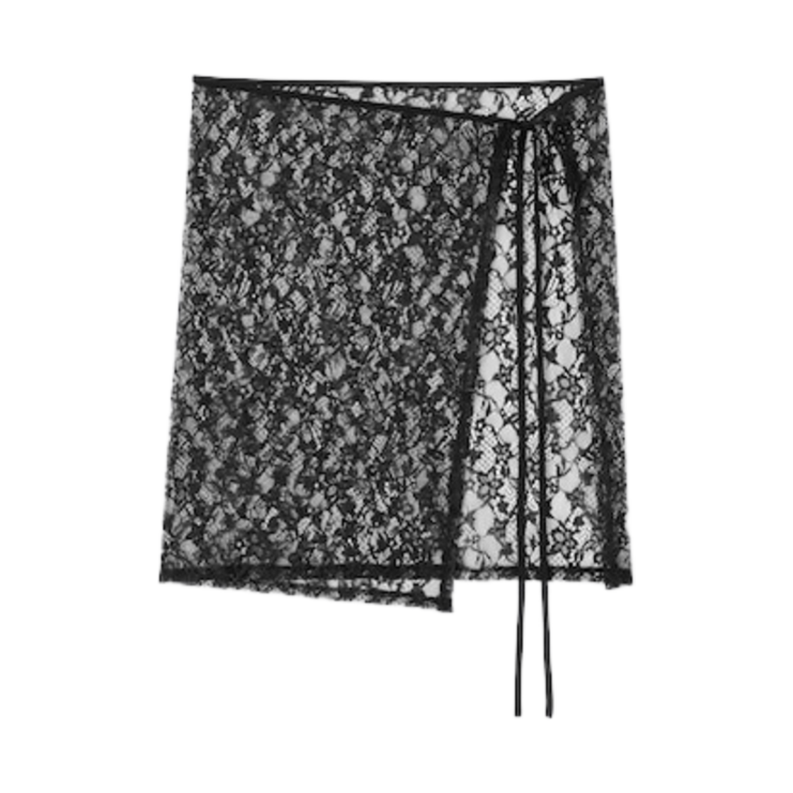 356839-09 (W) GU Lace Wrap Skirt Black