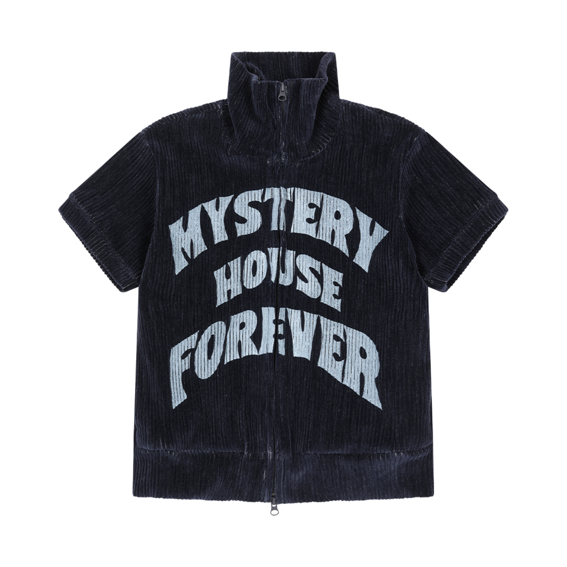 S03TT01NY Problemallways Mystery House Forever Velvet Track Top Navy